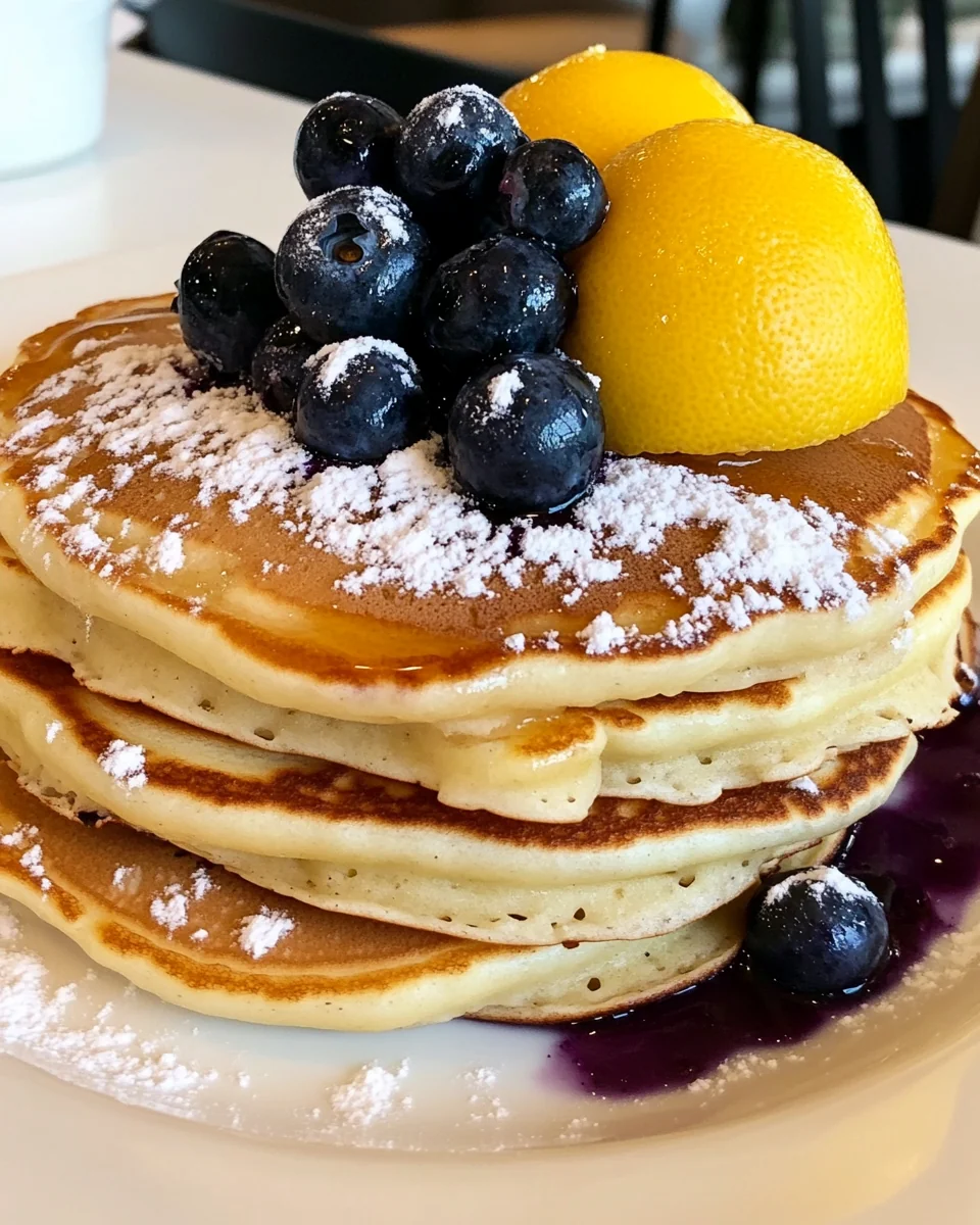 Perfect Lemon Blueberry Pancakes Made From Scratch