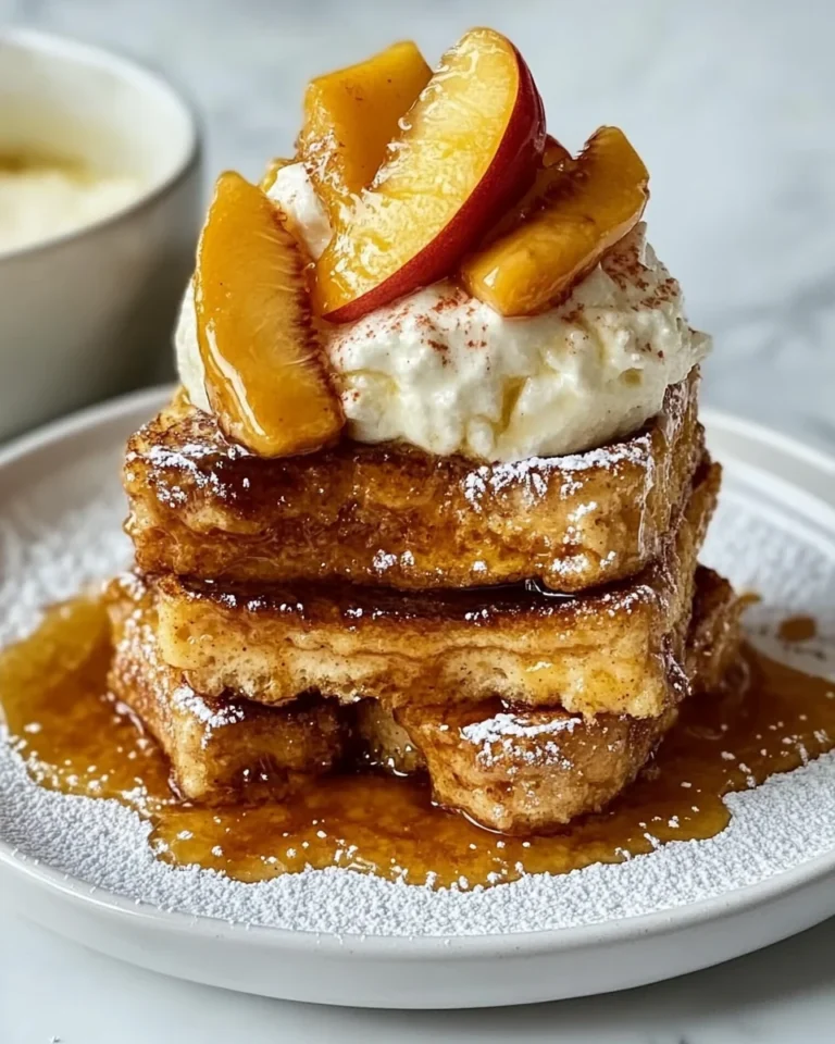 Simple Peach Cobbler French Toast