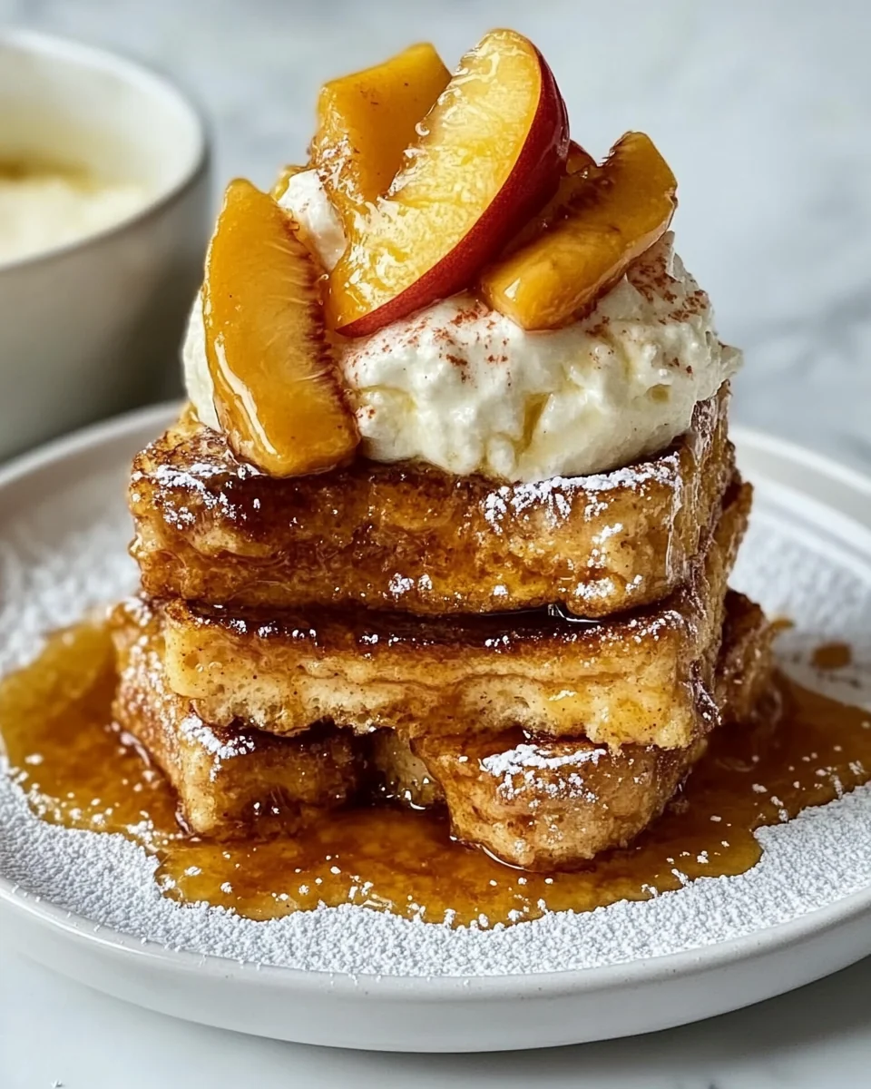 Simple Peach Cobbler French Toast