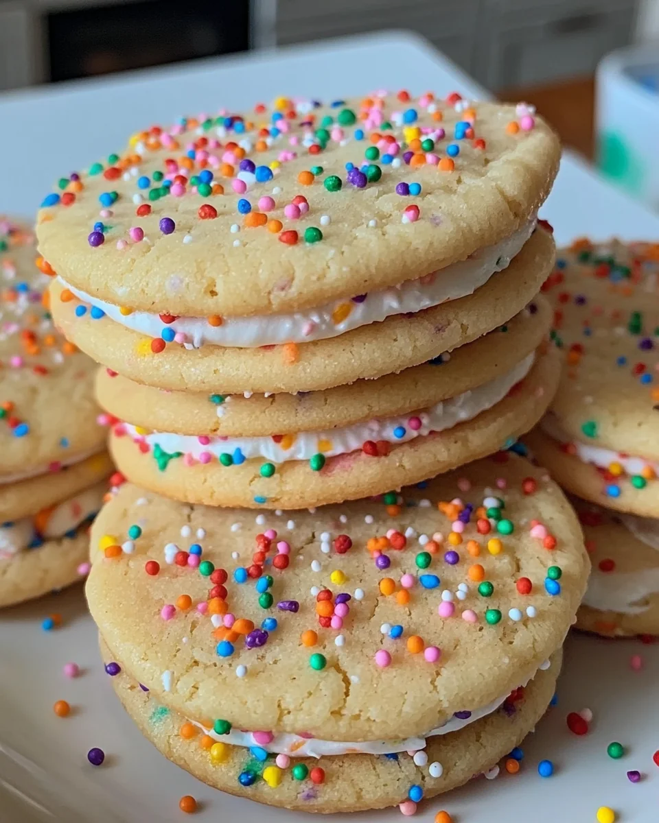 Delicious Funfetti Sandwich Cookies