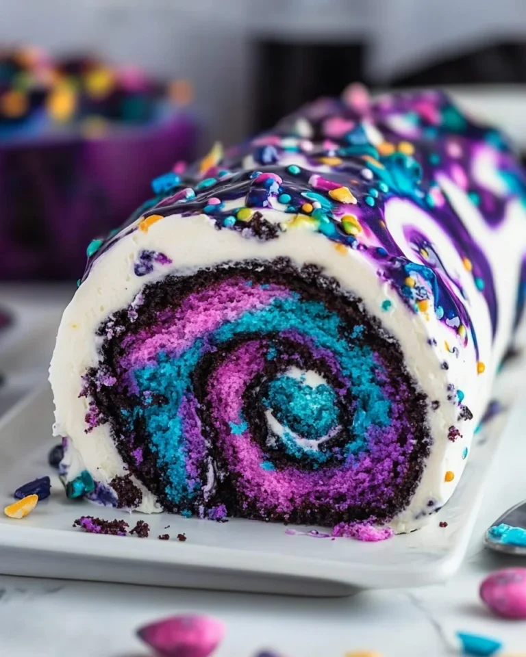 Delicious Homemade Galaxy Cake Roll