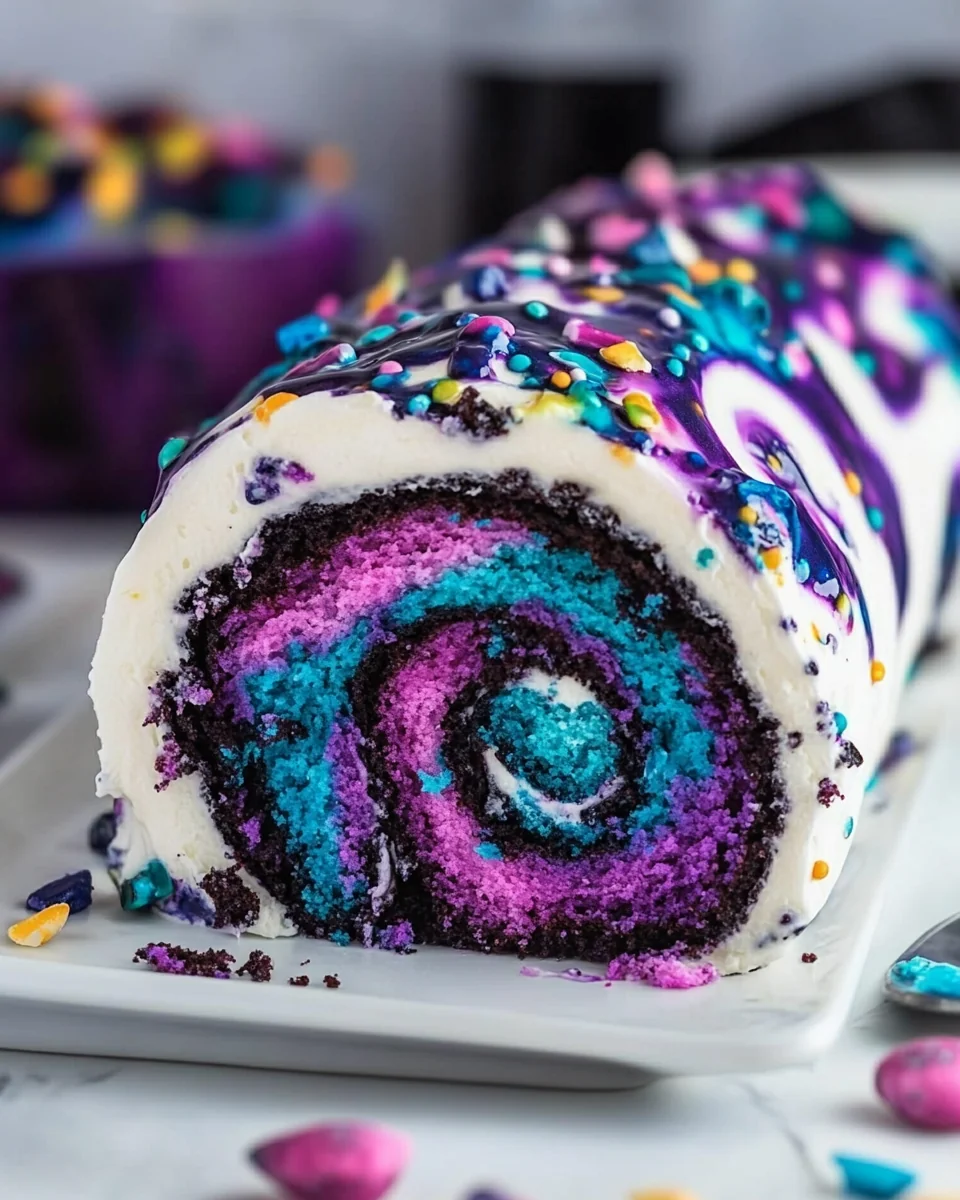 Delicious Homemade Galaxy Cake Roll