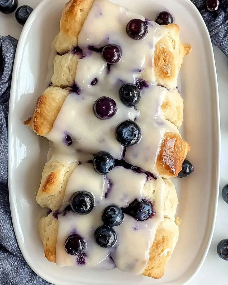 Homemade Glazed Blueberry Biscuits