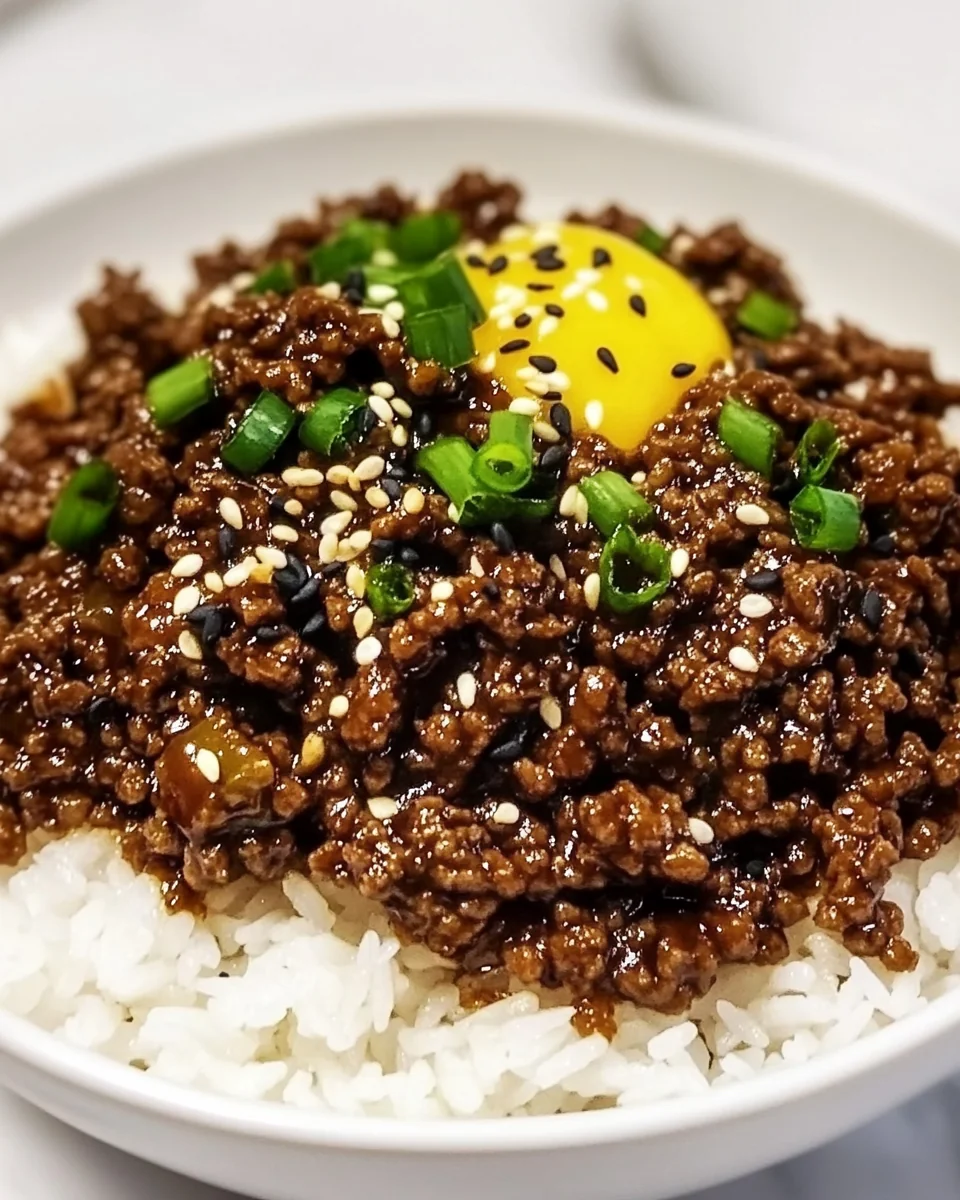 Savory Korean Ground Beef and Rice Bowls