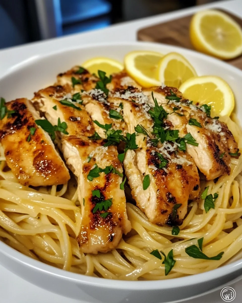 Lemon Chicken with Creamy Parmesan Linguine - additional image
