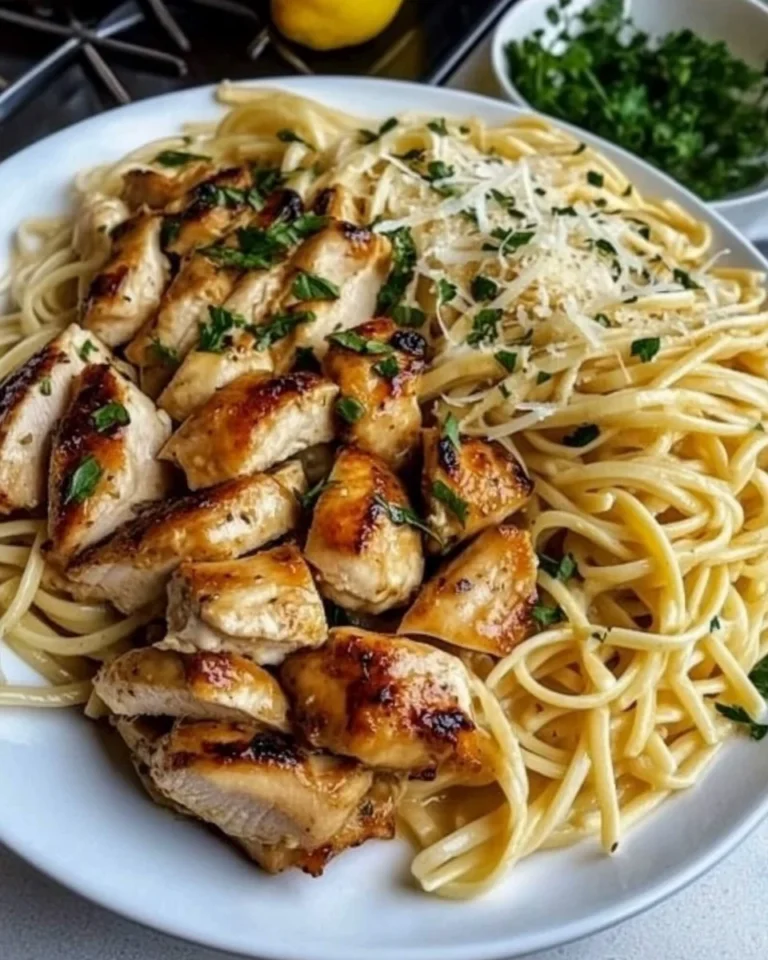 Lemon Chicken with Creamy Parmesan Linguine