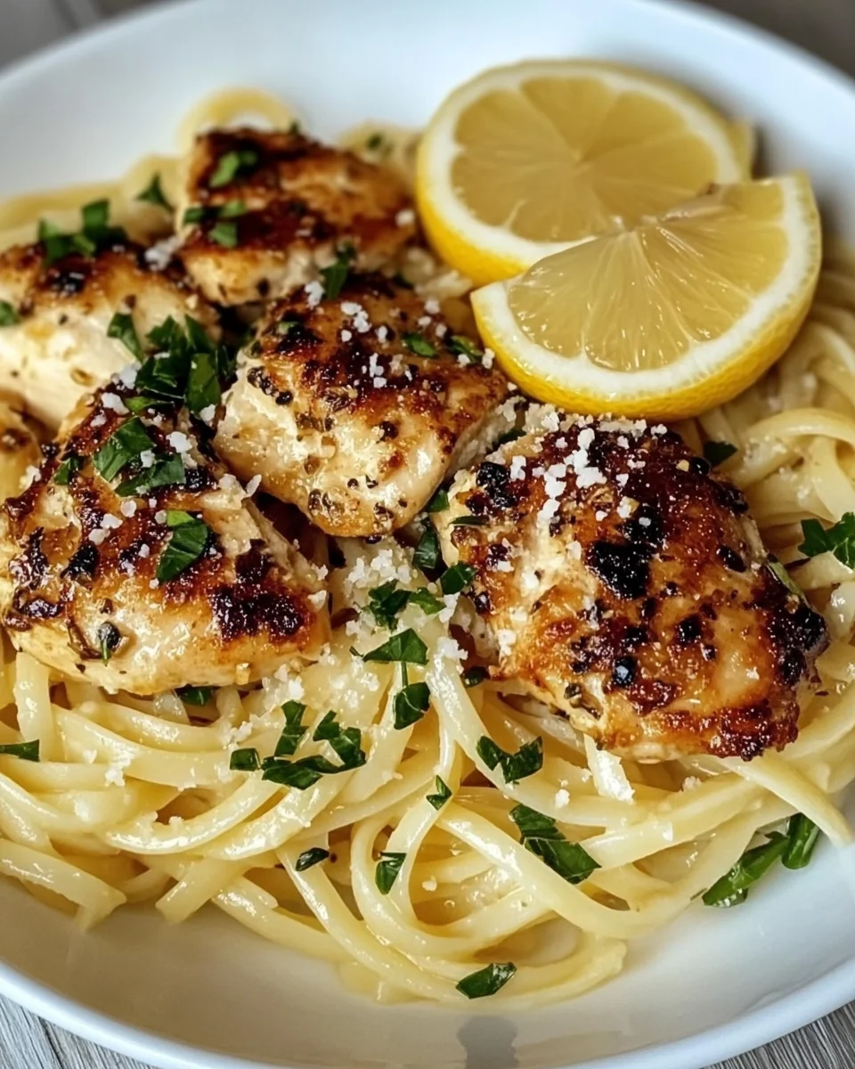 Lemon Garlic Butter Chicken Parmesan Pasta Delight