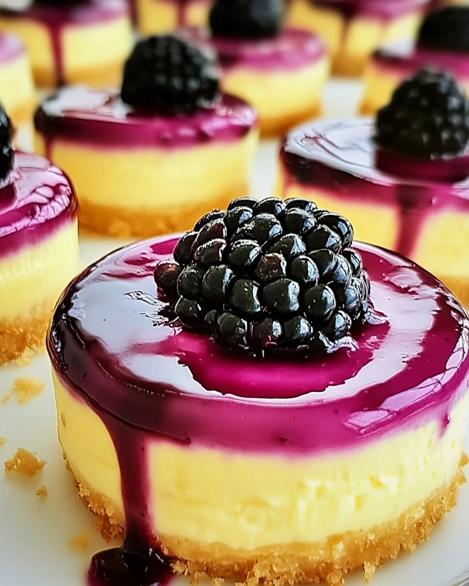 Fresh Lemon Raspberry Blackberry Mini Cheesecakes - additional image