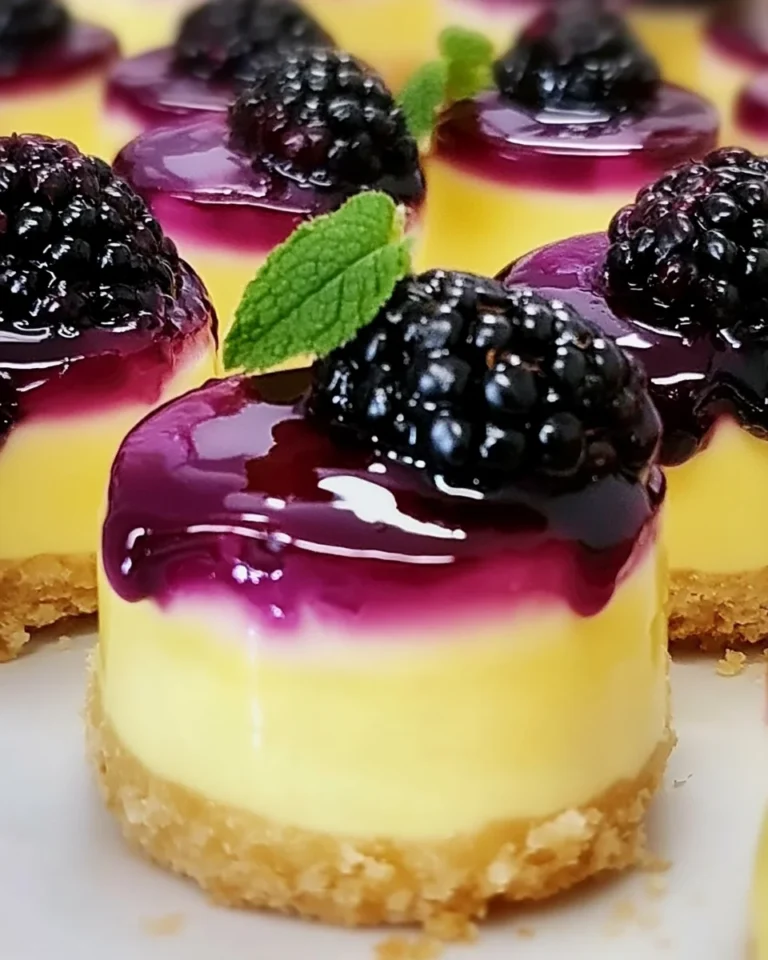 Fresh Lemon Raspberry Blackberry Mini Cheesecakes