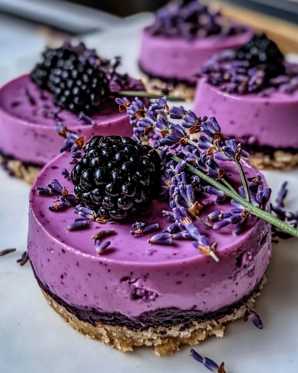 Delicious Blackberry Lavender Cheesecakes From Scratch - additional image