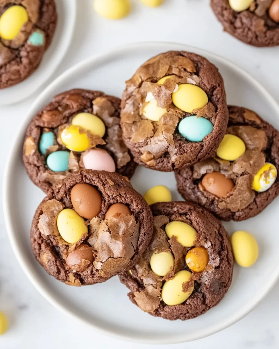 Mini Egg Brownie Cookies Made From Scratch