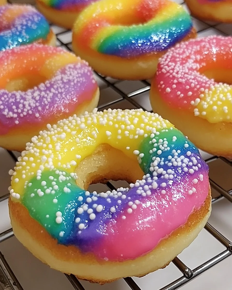 Mini Homemade Rainbow Vanilla Bean Donuts - additional image