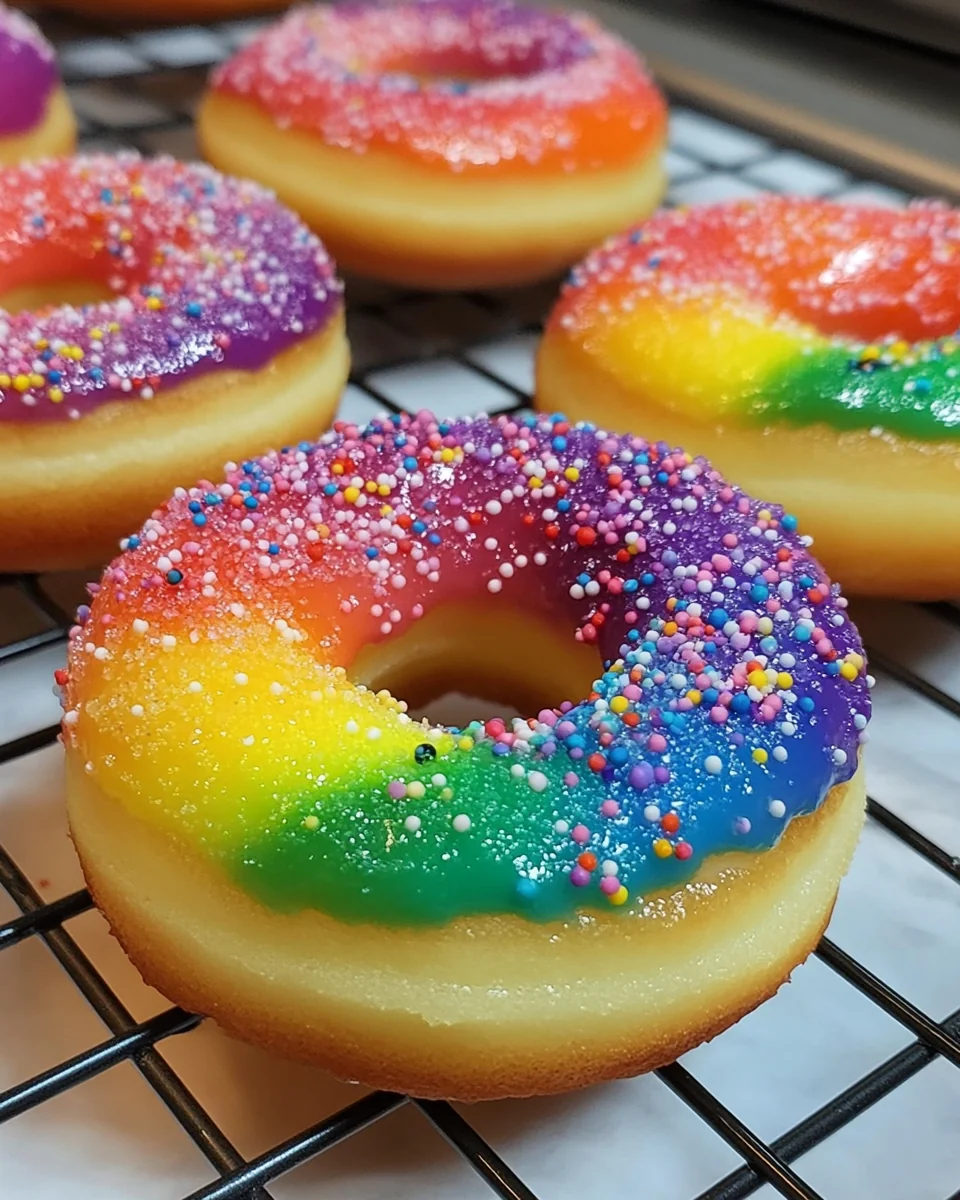 Mini Homemade Rainbow Vanilla Bean Donuts - additional image