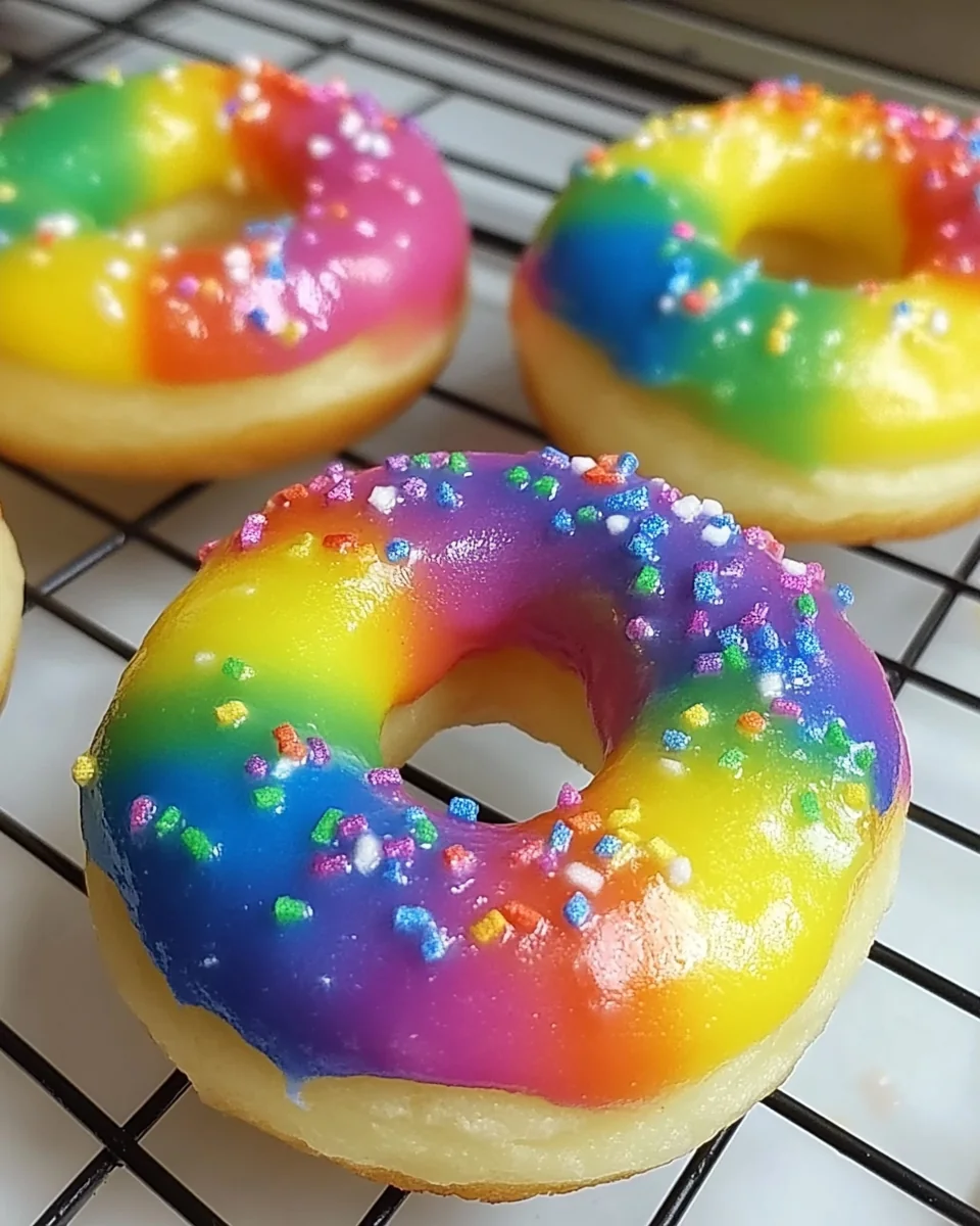 Mini Homemade Rainbow Vanilla Bean Donuts - additional image