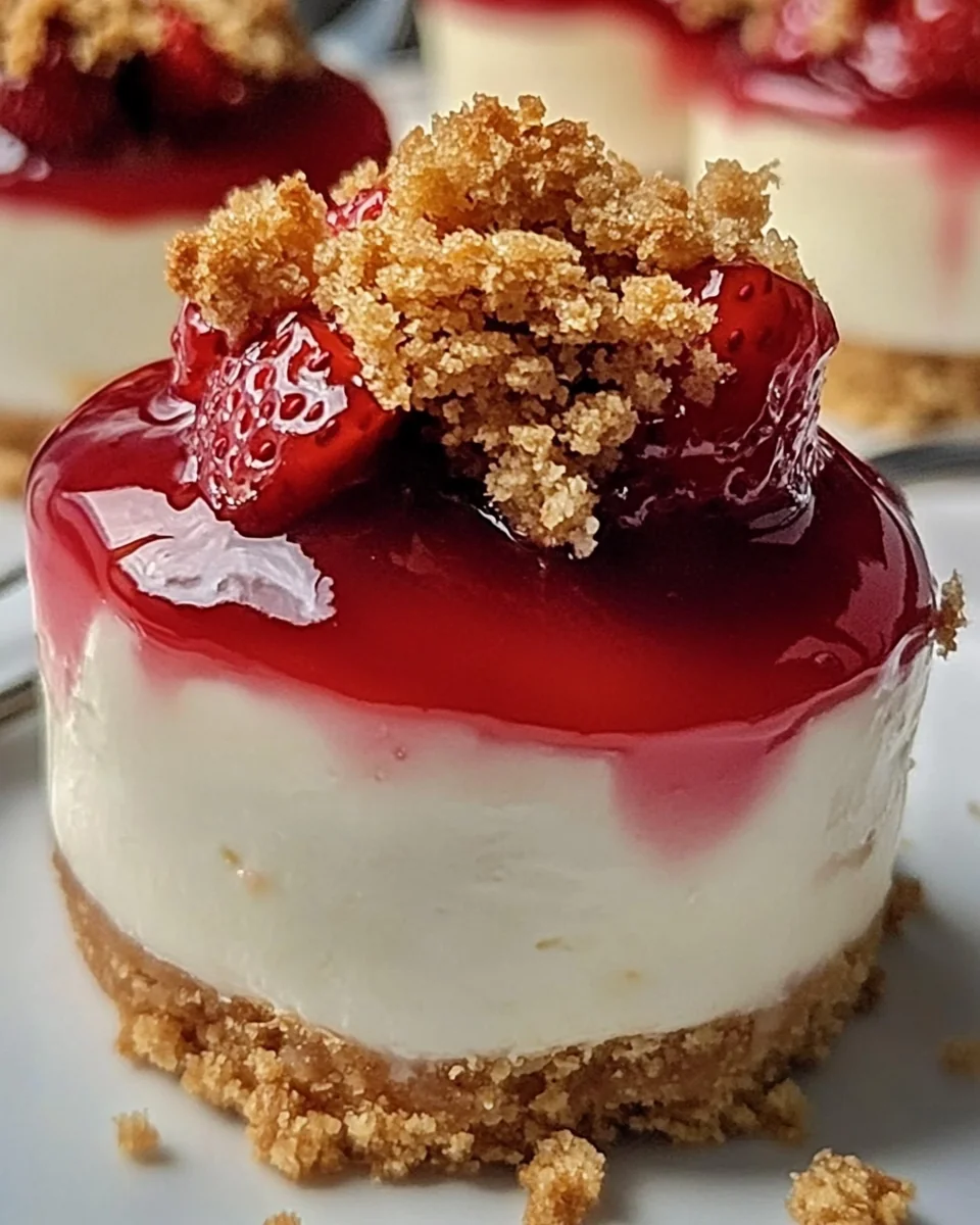 Mini Strawberry Crunch Homemade Cheesecake Delight