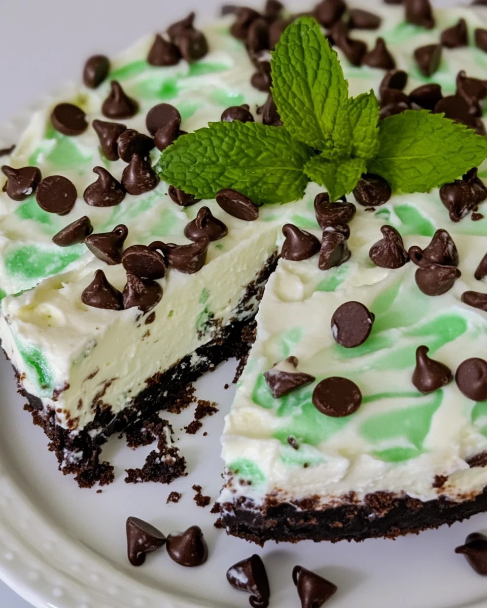 No-Bake Mint Chocolate Chip Cheesecake Recipe - additional image
