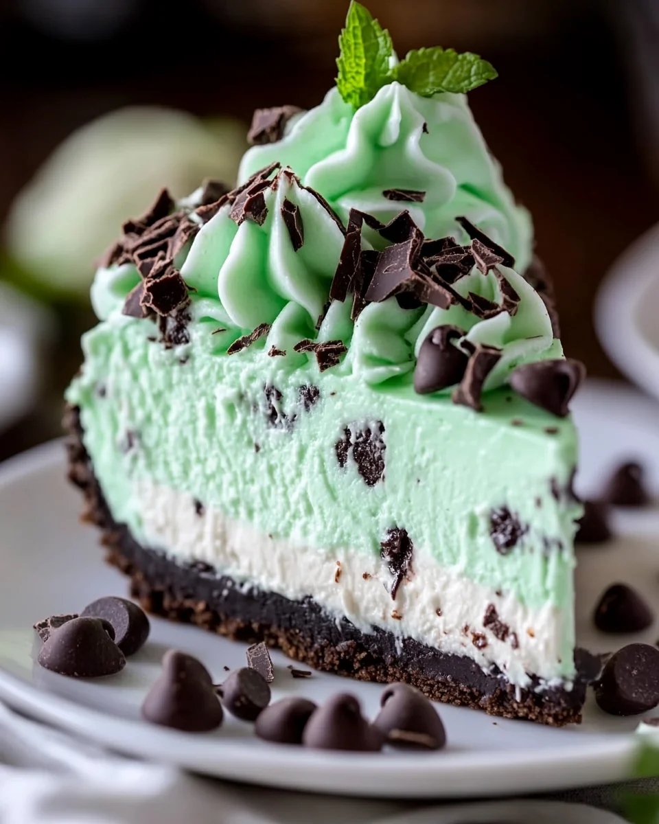 No-Bake Mint Chocolate Chip Cheesecake Recipe - additional image