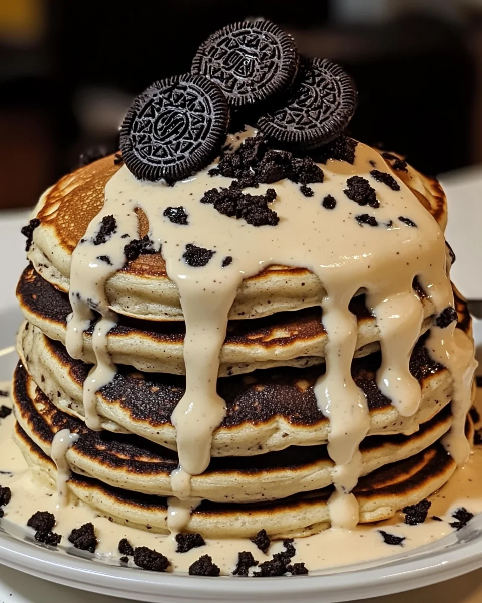 Delicious Oreo Pancakes with Creamy Drizzle - additional image