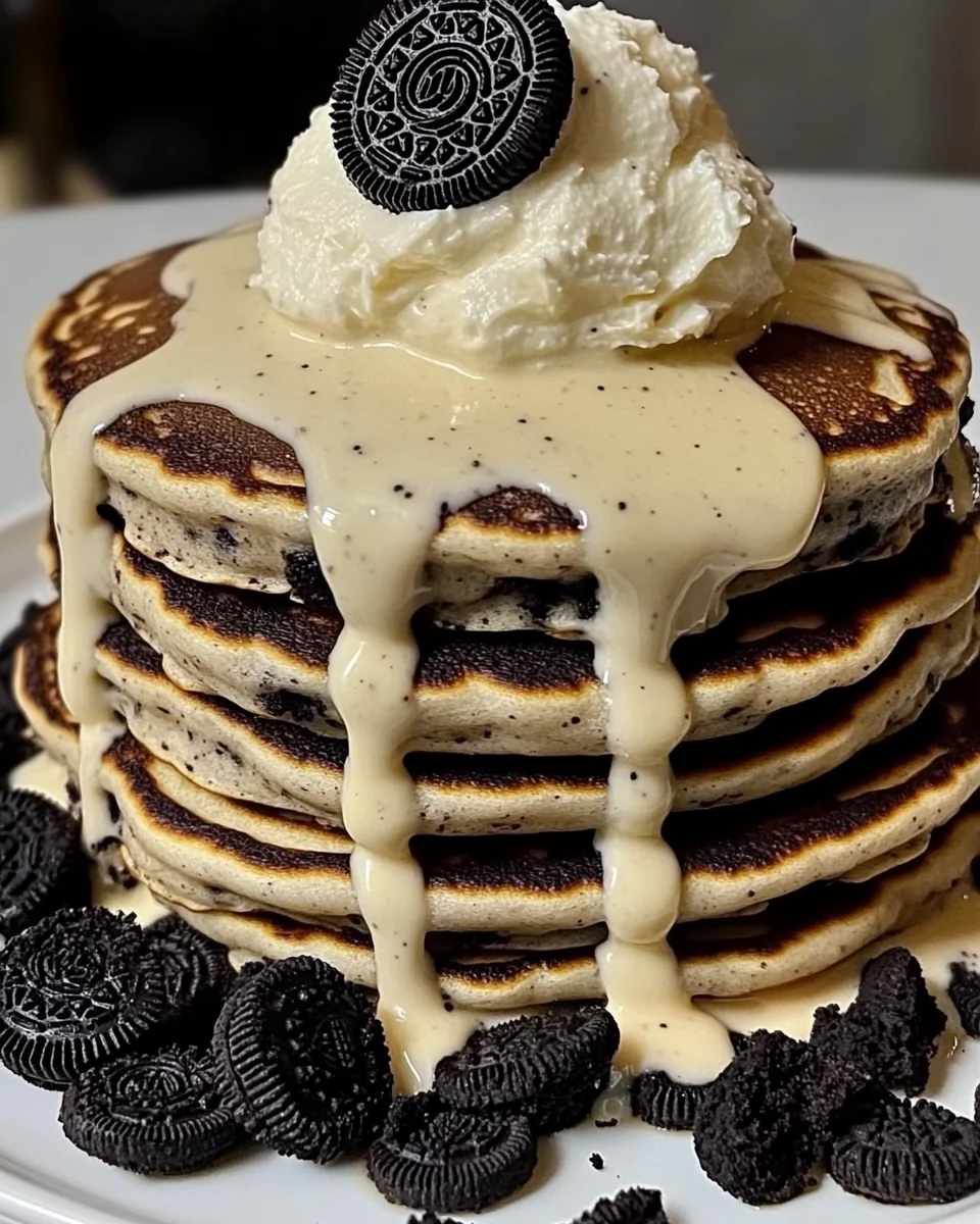 Delicious Oreo Pancakes with Creamy Drizzle - additional image