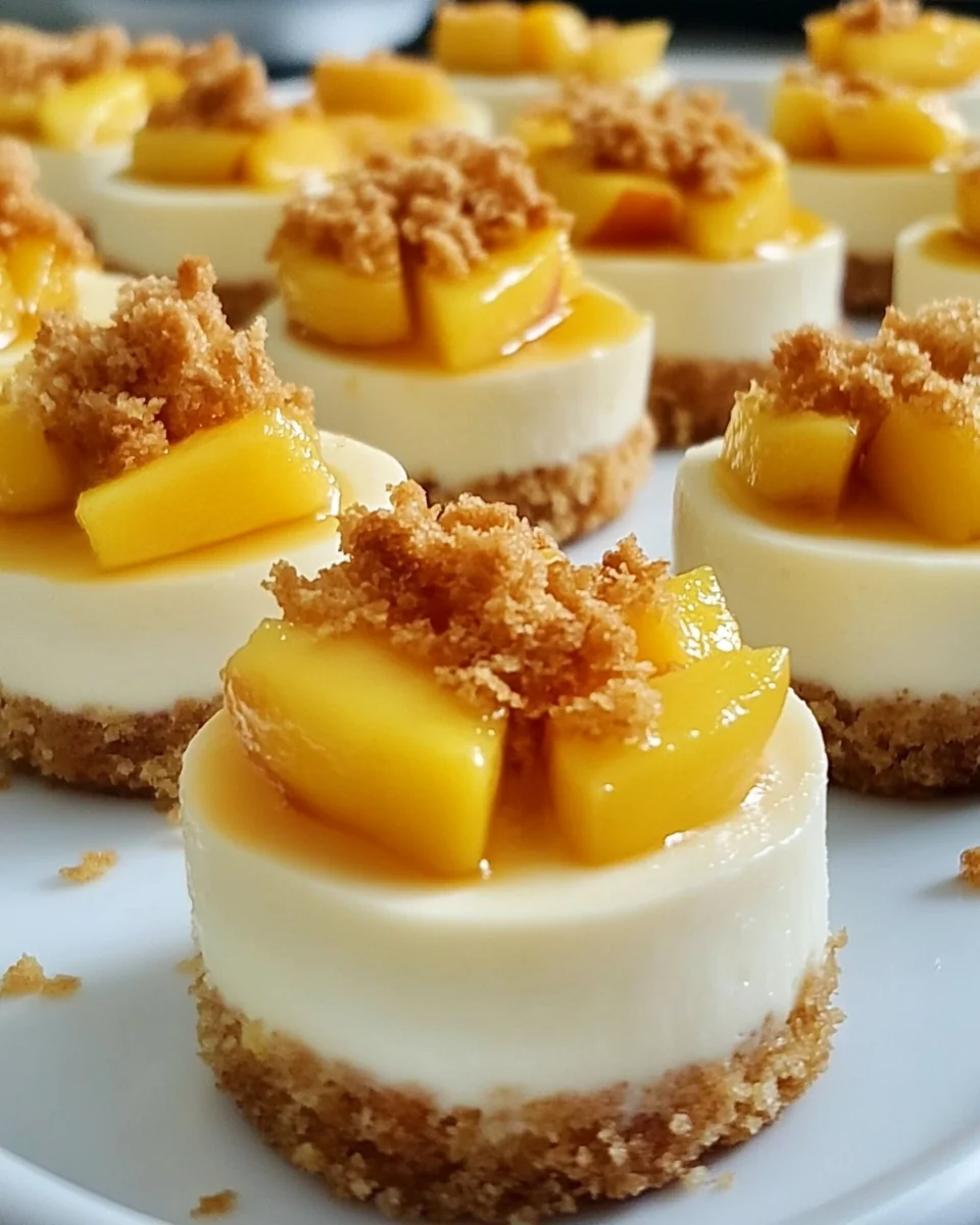 Mini Cheesecakes with Fresh Peach Cobbler Topping - additional image
