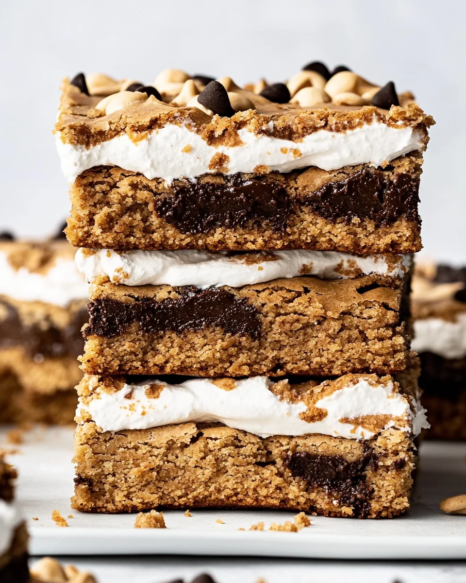 Fresh Peanut Butter S’mores Blondies Recipe