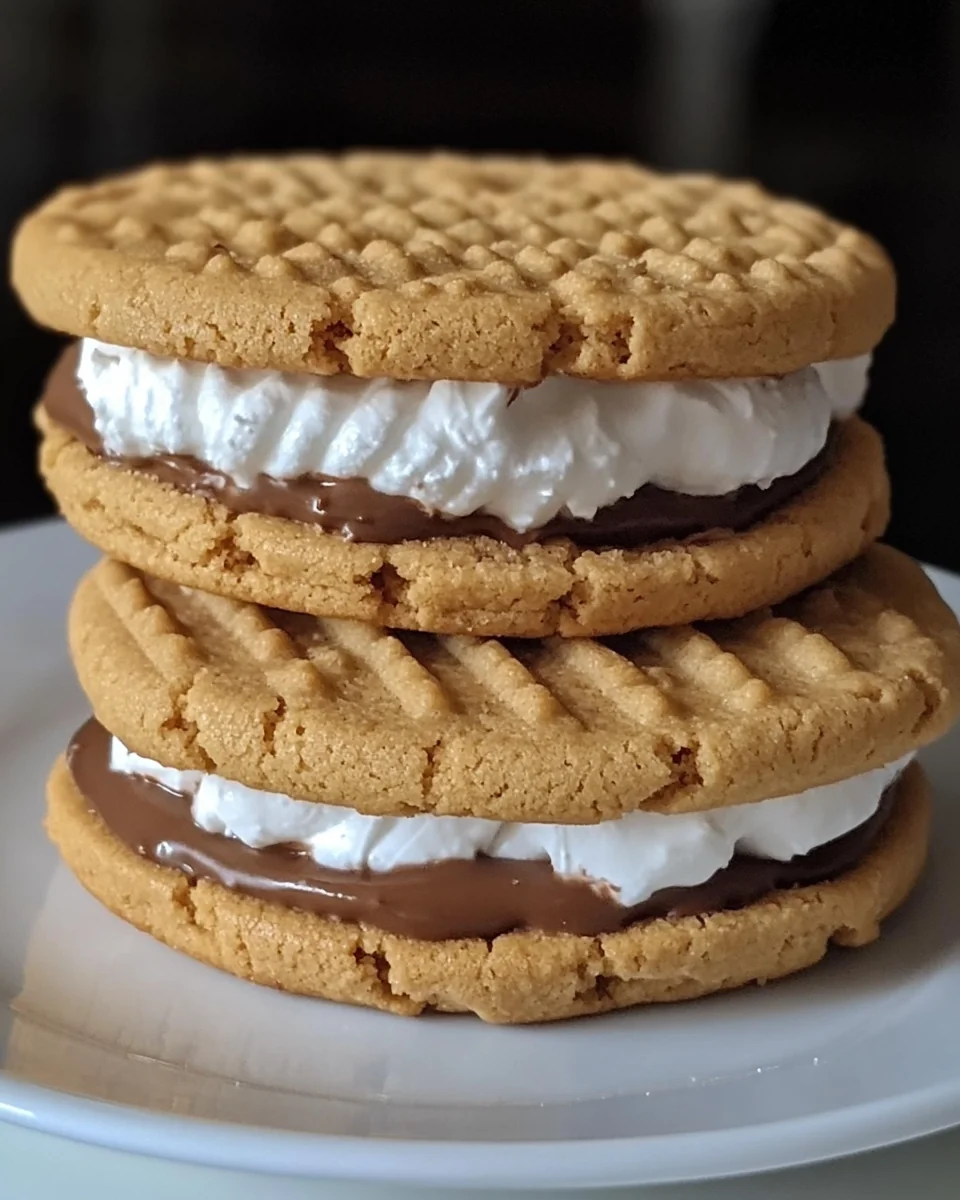Delicious Peanut Butter S’mores Sandwich Cookies