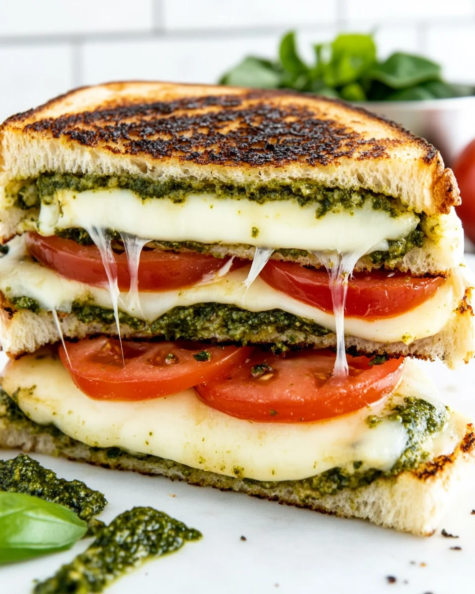 Simple Pesto Grilled Cheese Sandwich - additional image