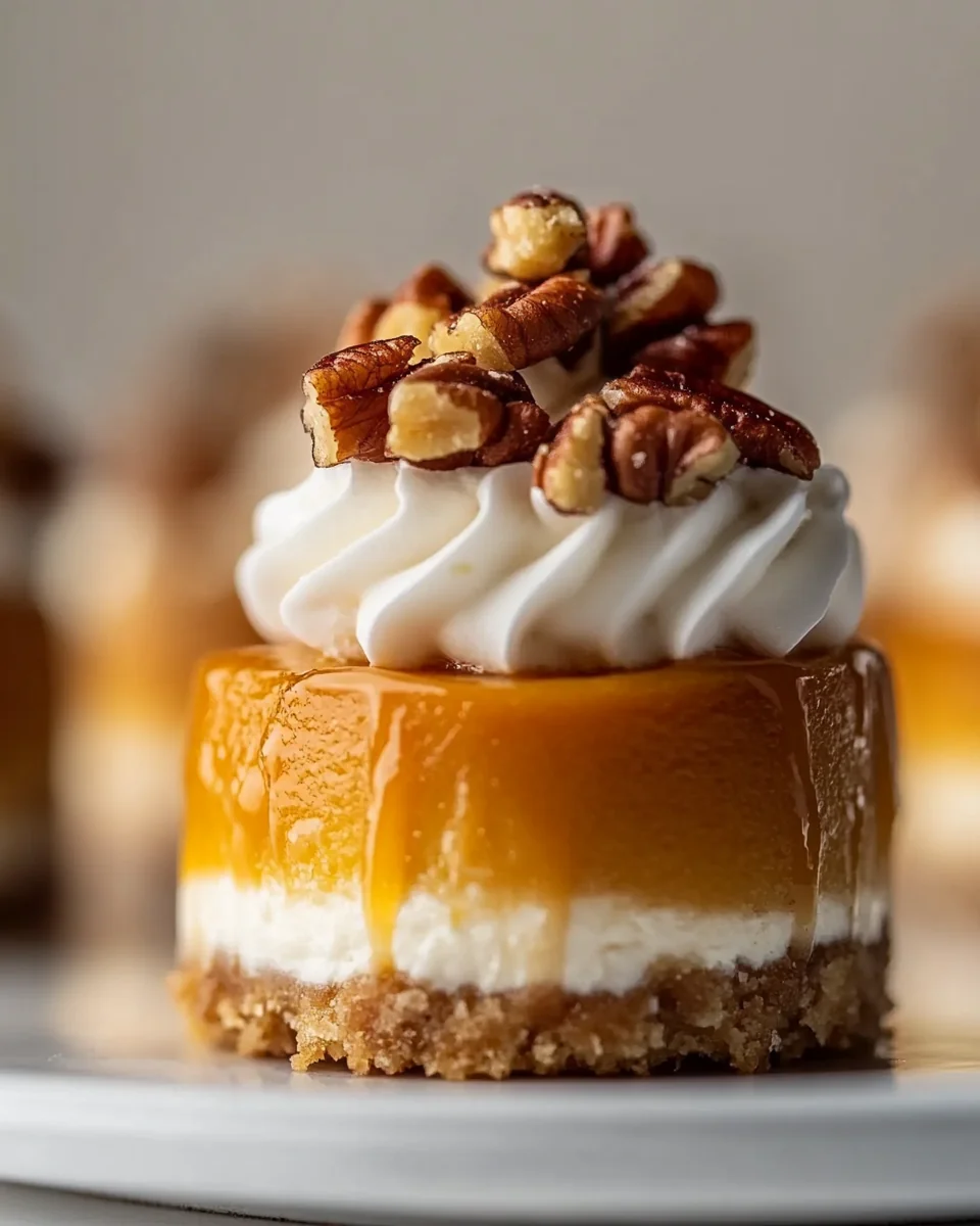 Delicious Pumpkin Pecan Mini Cheesecakes