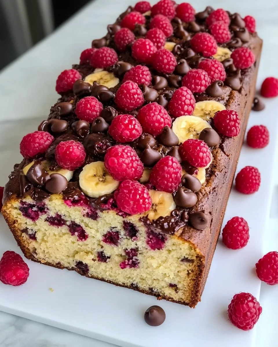 Homemade Raspberry Dark Chocolate Banana Bread - additional image