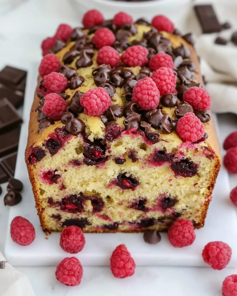 Homemade Raspberry Dark Chocolate Banana Bread