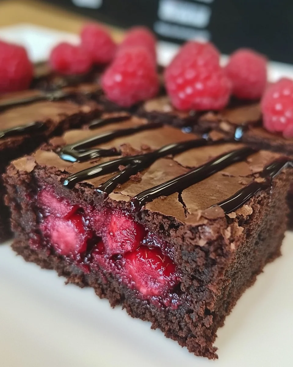 Decadent Raspberry Swirl Brownies Made From Scratch - additional image