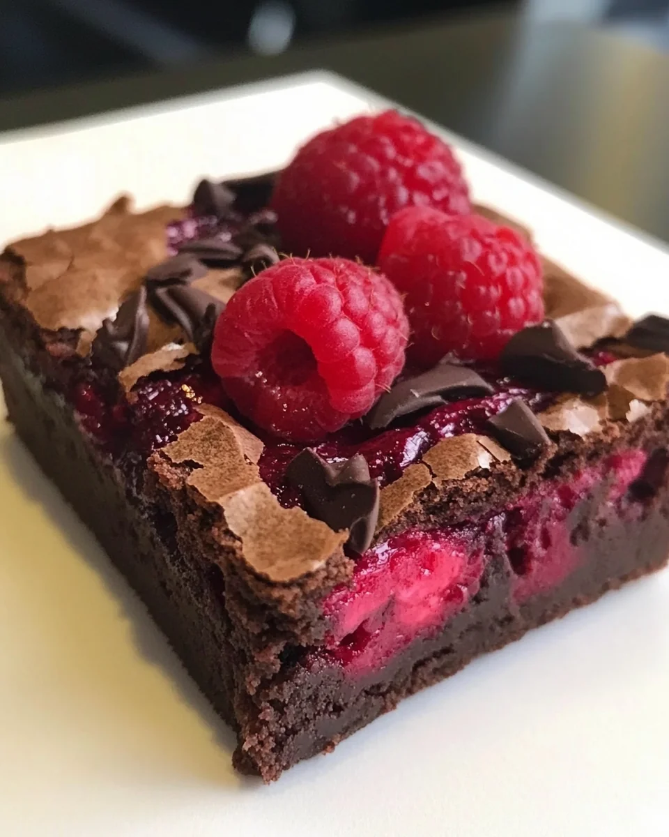 Decadent Raspberry Swirl Brownies Made From Scratch - additional image
