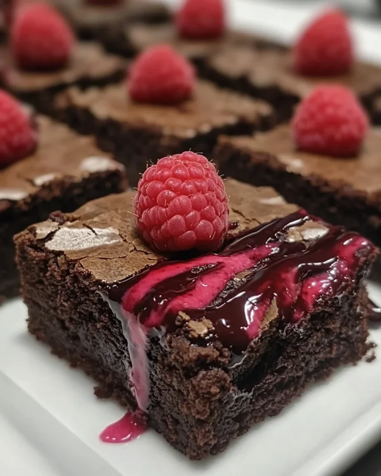Decadent Raspberry Swirl Brownies Made From Scratch