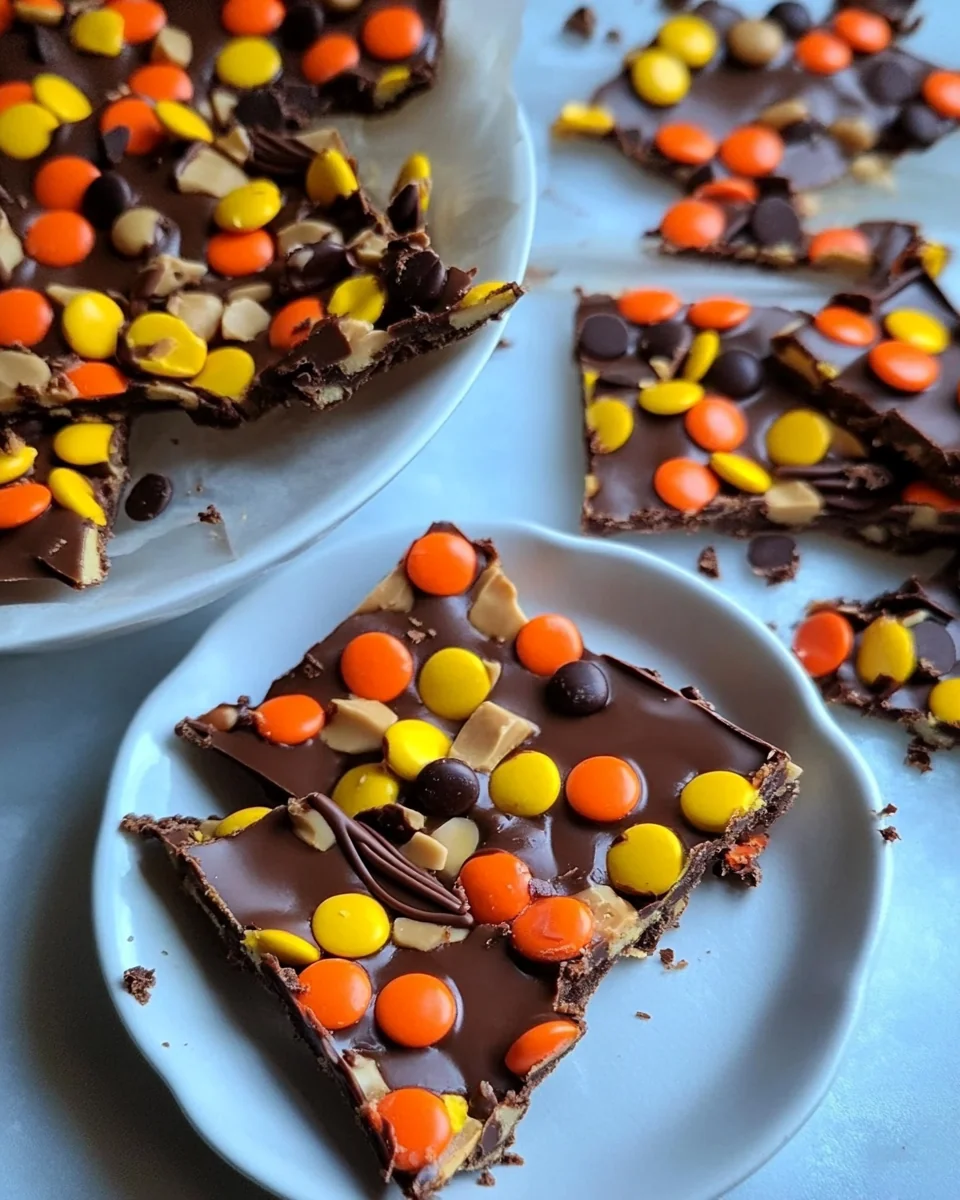 Simple Peanut Butter Bark with Reese's Pieces - additional image