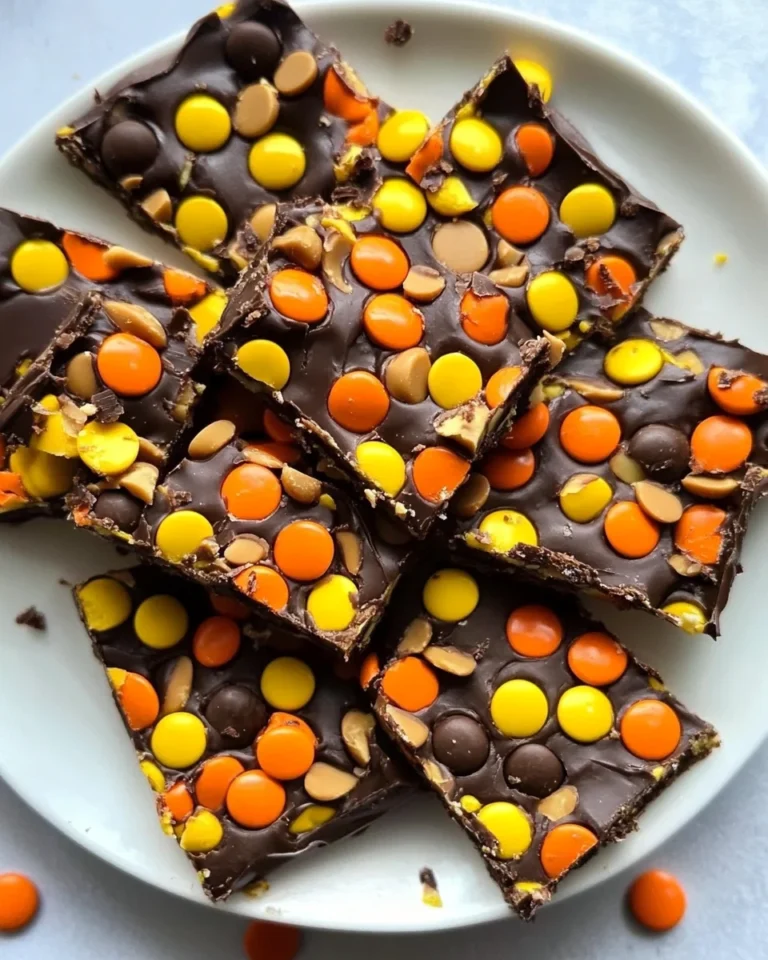 Simple Peanut Butter Bark with Reese’s Pieces