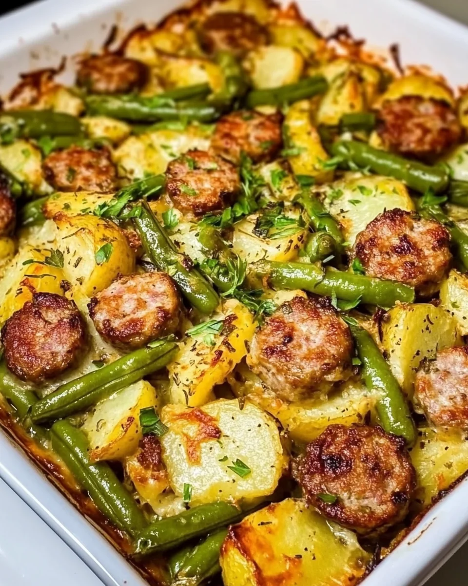 Simple Sausage Green Bean Potato Casserole - additional image