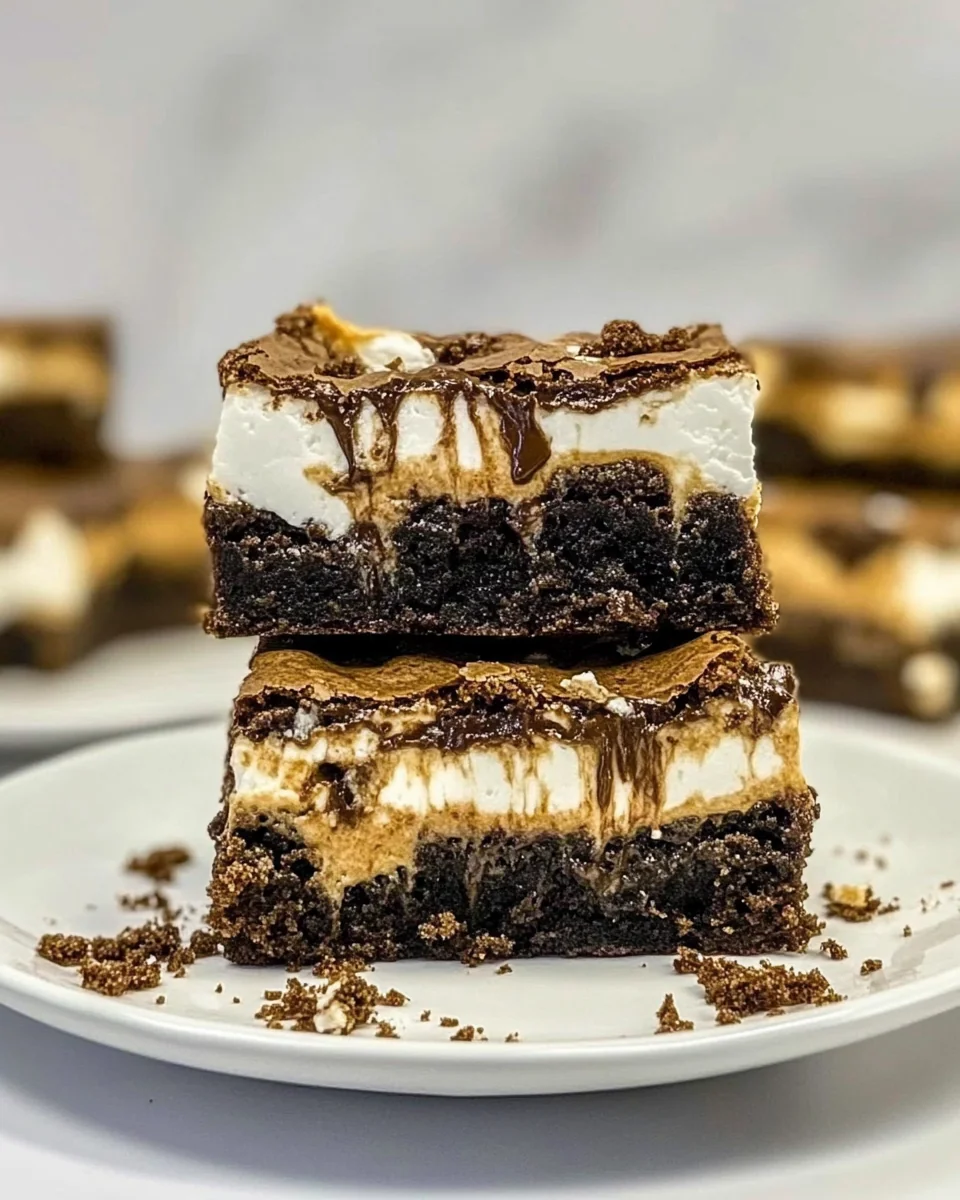 Decadent Homemade S’mores Brownies