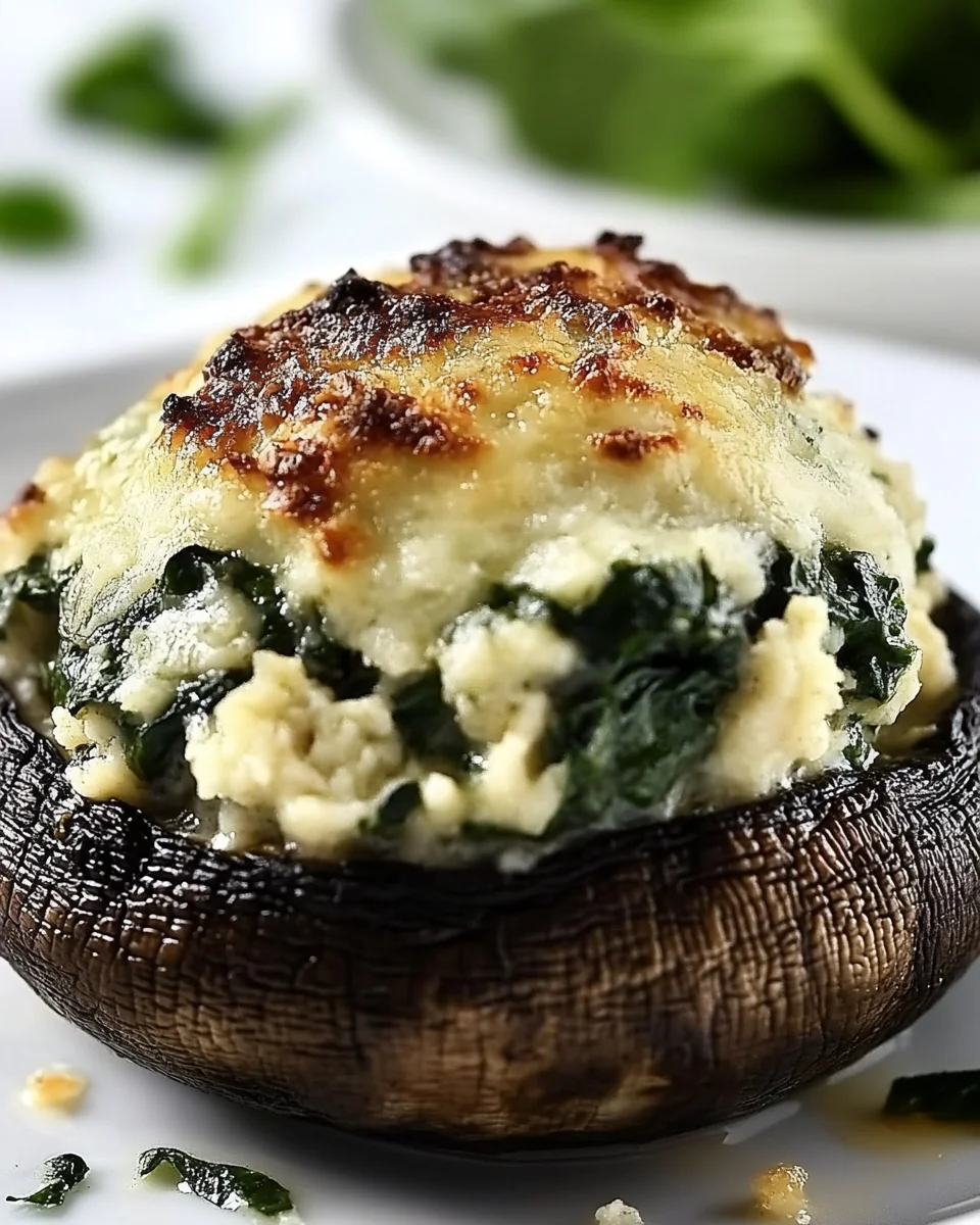 Simple Spinach and Cheese Stuffed Portobello Mushrooms - additional image