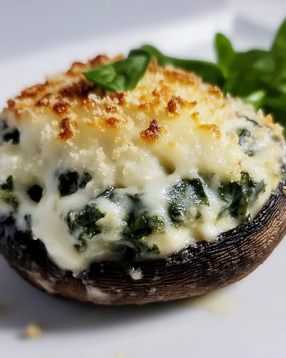 Simple Spinach and Cheese Stuffed Portobello Mushrooms - additional image