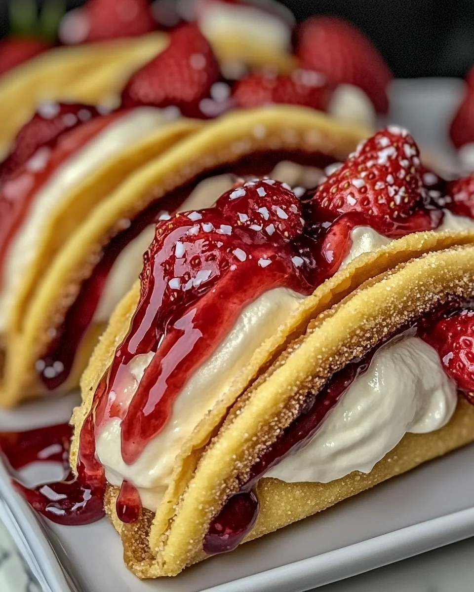 Homemade Strawberry Cheesecake Dessert Tacos - additional image