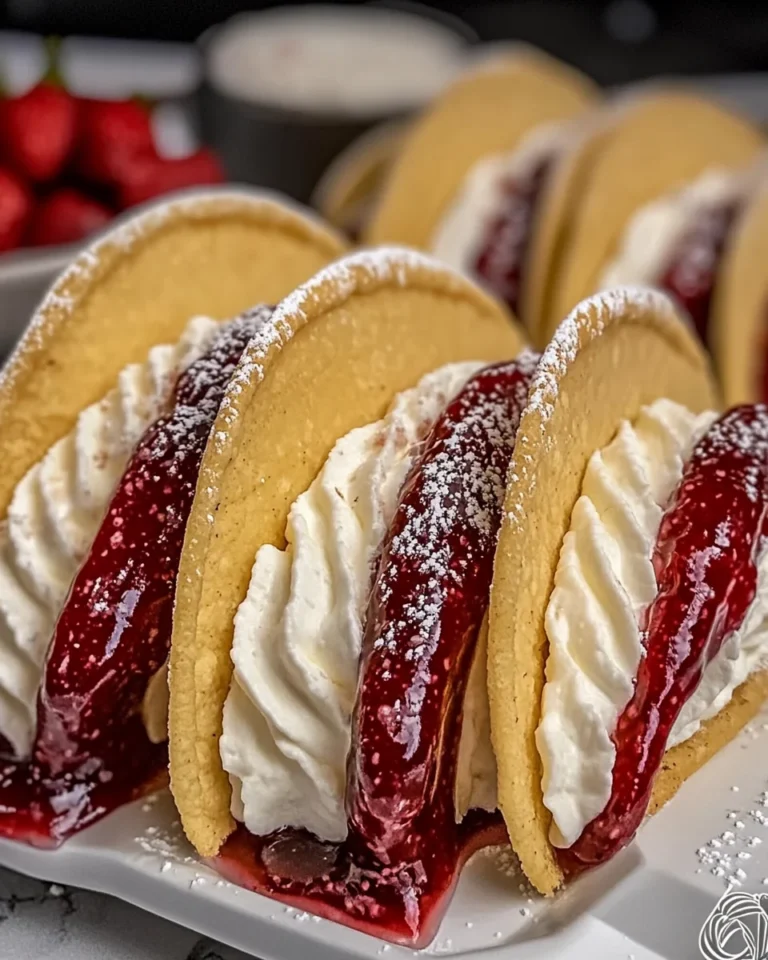Homemade Strawberry Cheesecake Dessert Tacos