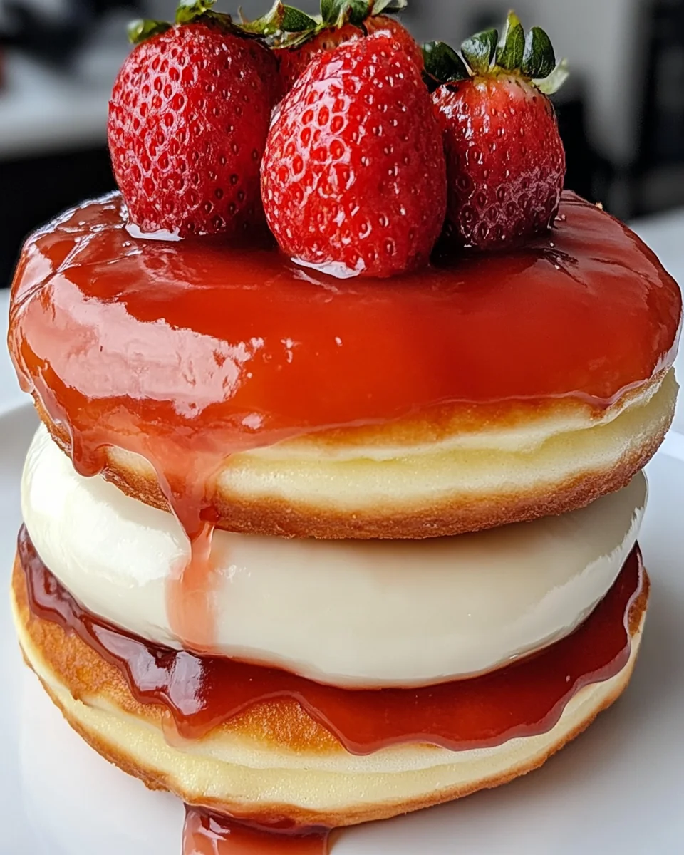 Homemade Strawberry Cheesecake Doughnut Burger Delight - additional image