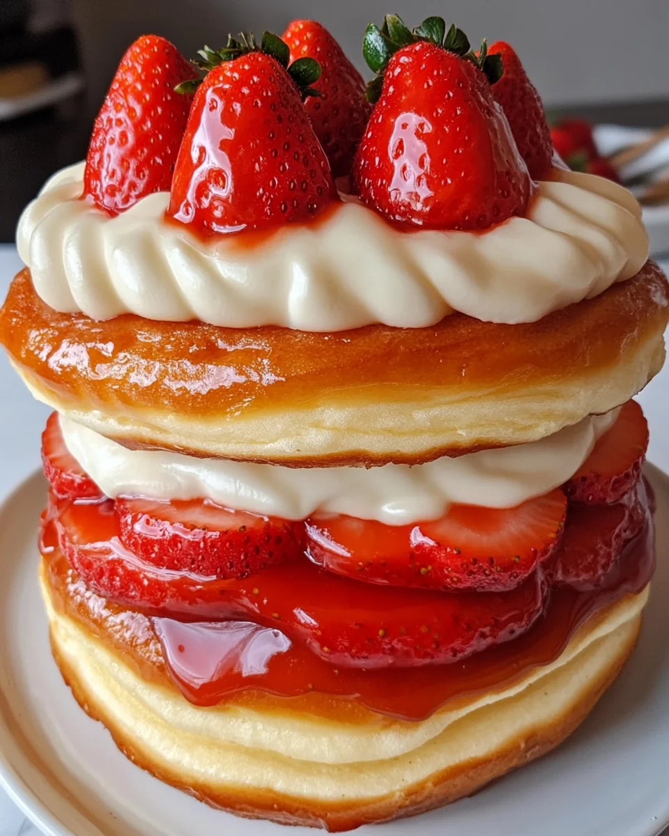 Homemade Strawberry Cheesecake Doughnut Burger Delight - additional image