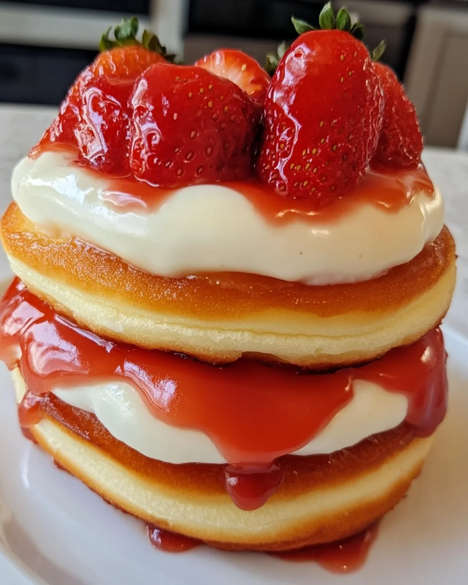 Homemade Strawberry Cheesecake Doughnut Burger Delight - additional image