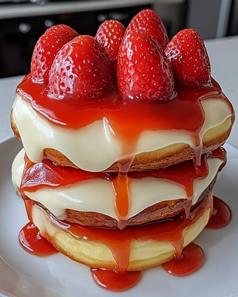 Homemade Strawberry Cheesecake Doughnut Burger Delight