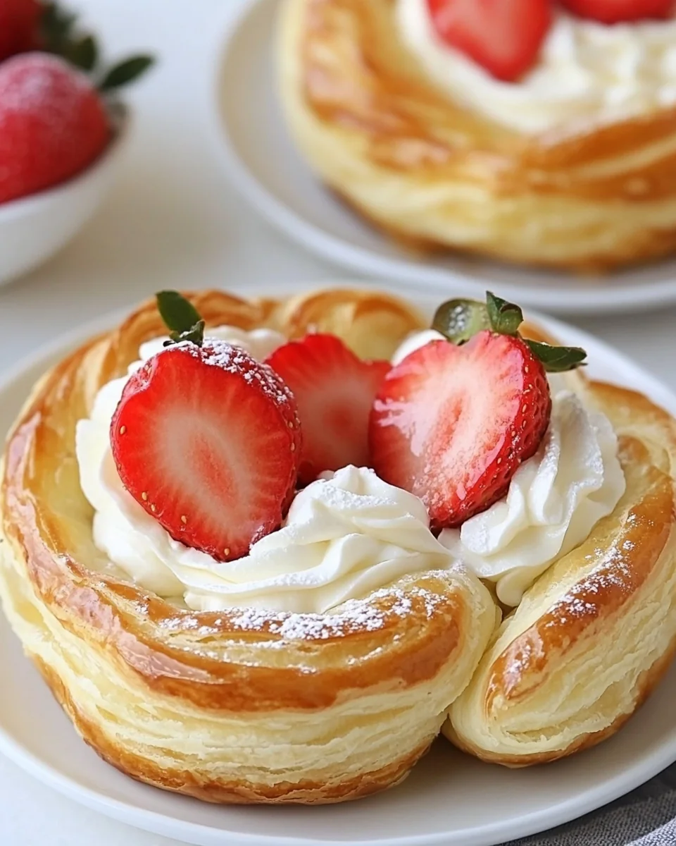 Delicious Strawberry Cream Danish Made From Scratch