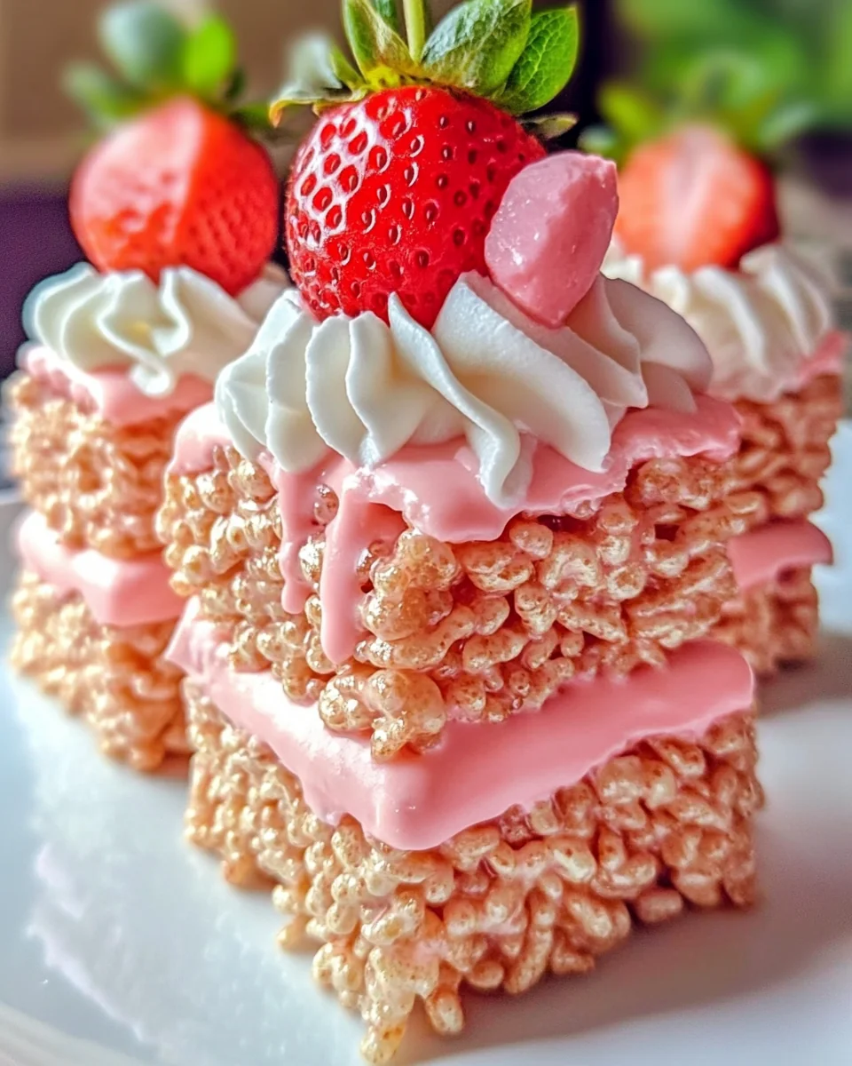 Homemade Strawberry Crunch Rice Krispie Treats - additional image