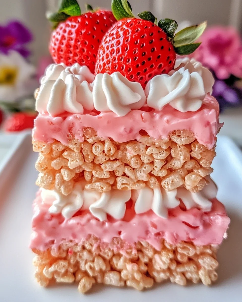Homemade Strawberry Crunch Rice Krispie Treats - additional image
