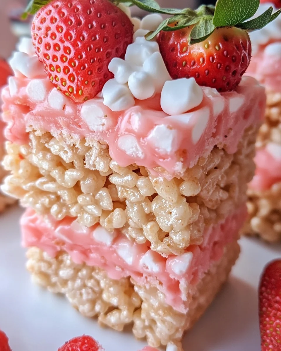 Homemade Strawberry Crunch Rice Krispie Treats - additional image