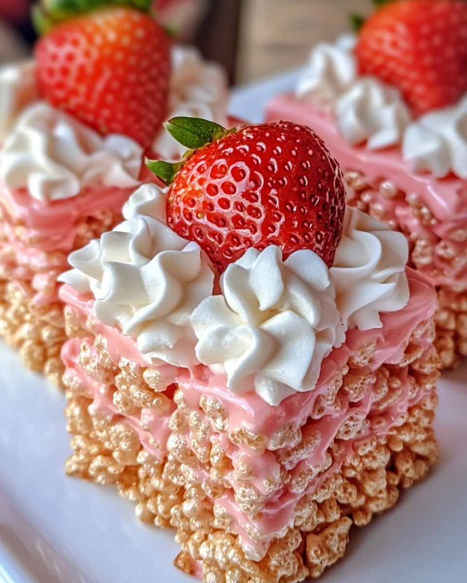 Homemade Strawberry Crunch Rice Krispie Treats